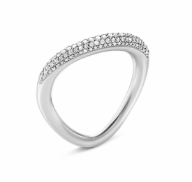 OFFSPRING Sterling Silver Ring with Pave Diamonds