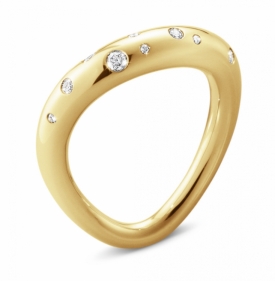 OFFSPRING Yellow Gold Ring with Scattered Diamonds