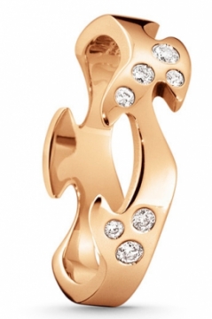 FUSION Rose Gold Scattered Diamond Centre Ring in 53
