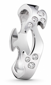 FUSION White Gold Scattered Diamond Centre Ring Currently in 48 and 56
