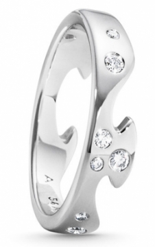 FUSION White Gold Scattered Diamond Centre Ring