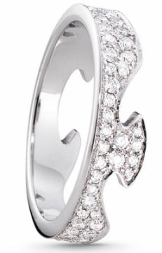 FUSION White Gold Pavé Diamond End Ring in size 54