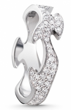 FUSION 18ct White Gold Pavé Diamond Centre Ring in sizes 53, 54 and 55
