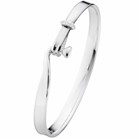 TORUN Bangle in Sterling Silver with Pavé Set Diamonds