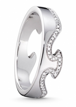 FUSION 18ct White Gold Diamond Border End Ring