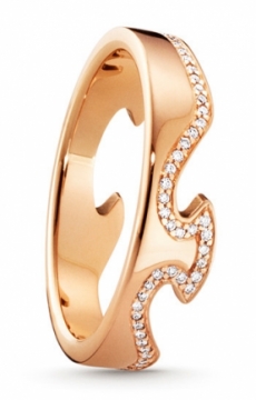 FUSION 18ct  Rose Gold Diamond Border End Ring by Georg Jensen available at Jeremy Bloomfield