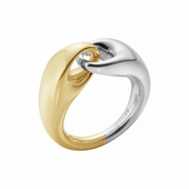 REFLECT Link Ring, Large in silver and 18ct gold