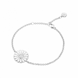 DAISY Single Daisy Bracelet, White Enamel