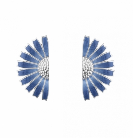 DAISY Half-Daisy Earrings in Blue