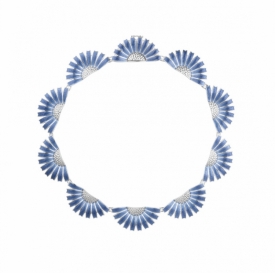 DAISY Half-Daisy Necklace Blue Enamel on Silver