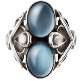 MOONLIGHT BLOSSOM Double Blue Moonstone Ring