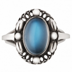 MOONLIGHT BLOSSOM Oval Blue Moonstone Ring