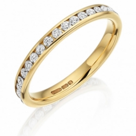 Diamond Set Wedding Ring Full in 18ct Yellow Gold (0.60ct)