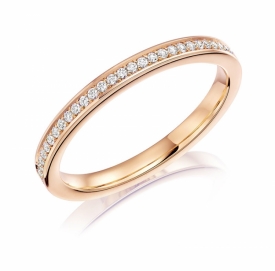 Diamond Set Wedding Ring in 18ct Rose Gold 83X01