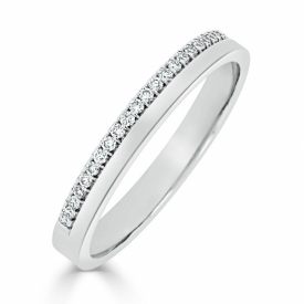 Diamond Half-Set Wedding Ring in Platinum 83X37