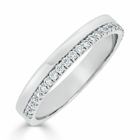 CHARLES GREEN Platinum and Diamond Set Wedding Ring 83X39