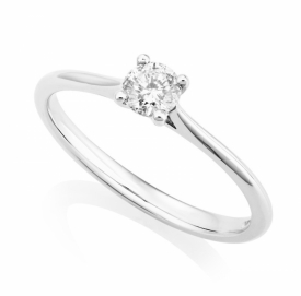 Platinum classic 4-claw set Round Brilliant Solitaire Engagement Ring