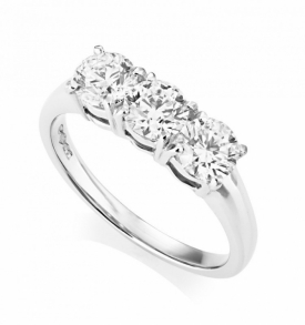 Platinum Diamond 3 Stone Ring 1.50ct GSI1 GIA - 0