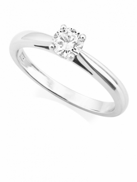 Platinum Brilliant Cut Diamond Ring 0.30ct HVVS2 GIA - 0