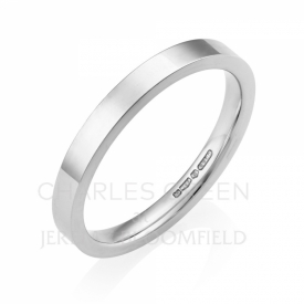 Medium Flat Court 2.5 mm Platinum Wedding Ring  Platinum Wedding Ring