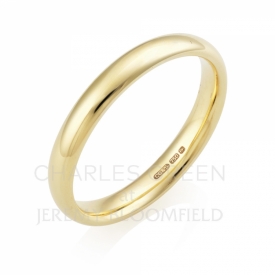 Medium Court 3mm 18ct Yellow Gold Wedding Ring