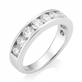 Round Brilliant Diamond Half Eternity Channel Set Ring in Platinum with 1.5ct