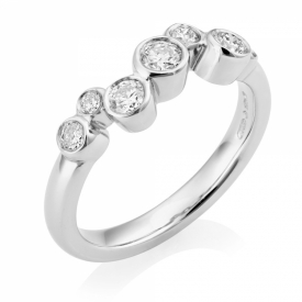 Platinum G VS Round Brilliant Diamond Bubble Ring 0.50ct