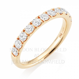 Diamond Half Eternity Ring in 18ct Rose Gold with 0.77ct