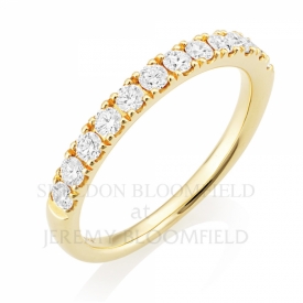 Diamond Half Eternity Ring in 18ct Yellow Gold with 0.55ct GVS diamonds