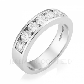 Round Brilliant Diamond Half Eternity Channel Set Ring in Platinum