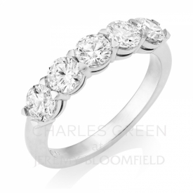 Platinum 5 Stone Ring 1.50ct made in the UK
