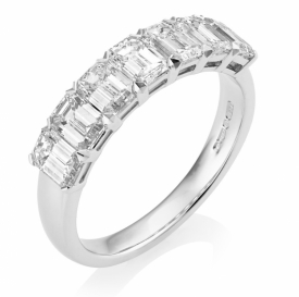 Resplendent Emerald Cut Diamond 7-stone Ring 1.82ct
