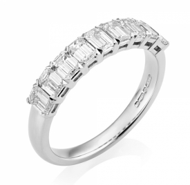 Emerald Cut Diamond 9-stone Ring in Platinum 1.17ct