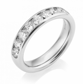 Channel Set Half Eternity Round Brilliant GVS Diamond Ring 1ct
