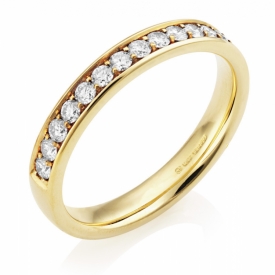 Open Channel Claw Set Diamond Half Eternity Ring 0.45ct