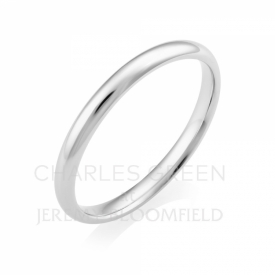 Light Court 2mm Platinum Wedding Ring handmade