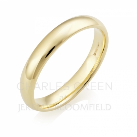 Medium Court 4mm 18ct Yellow Gold Wedding Ring