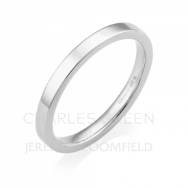 Medium Flat Court 2mm Platinum Wedding Ring handmade