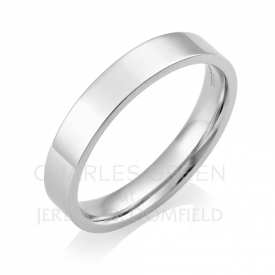 Medium Flat Court 4mm Platinum Wedding Ring