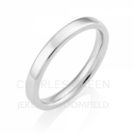 Medium Weight Flat Court 2.5mm Platinum Wedding Ring with Softened Edges