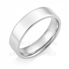Medium Weight Flat Court 6mm Platinum Wedding Ring