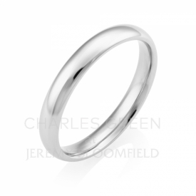Light Court 3mm Platinum Wedding Ring handmade by Charles Green