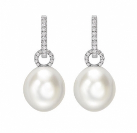 South Sea Pearl and Diamond Earrings 12mm by Matt Aminoff