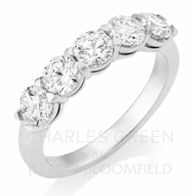Platinum Diamond Kite Set 5 Stone Ring 2ct