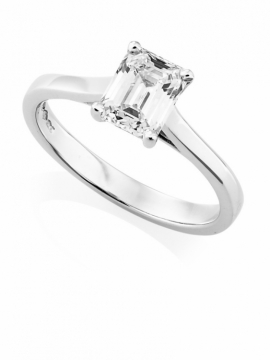 Platinum Emerald Cut Diamond Ring 1.00ct GIA G VS1 - 0