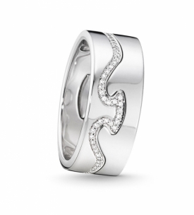 FUSION 2-piece ring in 18ct white gold with brilliant cut diamonds