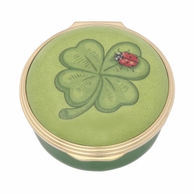 Top View of the Halcyon Days Lucky Clover with Ladybird Enamel Box