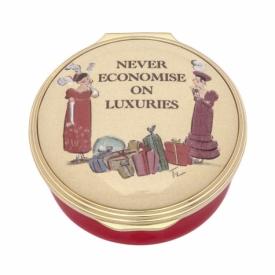 Halcyon Days Enamel Box  Regency style ladies with a message