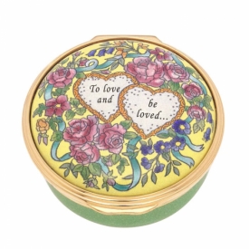 Halcyon Days Enamel Box with To Love And Be Loved Message
