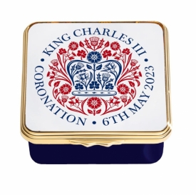 Halcyon Days Coronation Emblem Enamel Box